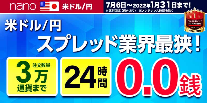 マネーパートナーズFXのスプレッドキャンペーン画像